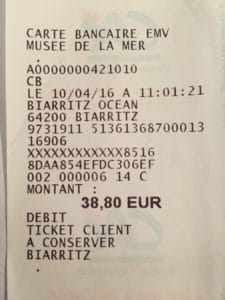 ticket carte bancaire